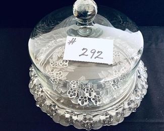 Cake plate and down 13 inches wide by 9 inches tall $18