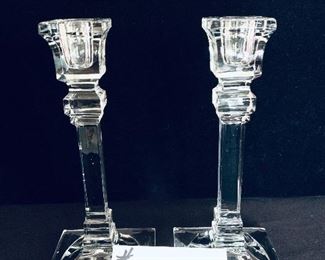 Pair of glass candlesticks 8 inches tall $16