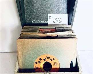 Columbia vintage case and 50 records $50