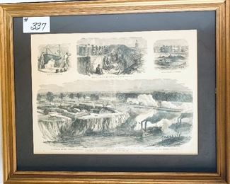 Framed engraving “battle of Vicksburg “
28.5 inches wide by 23 inches tall $375