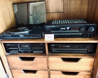 Kenwood stereo equipment
 turntable, AM/FM stereo receiver, double cassette deck ,multiple compact disc player set $350