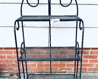 Small Bakers rack 
25 inches wide by 12 inches deep by 52 inches tall $125