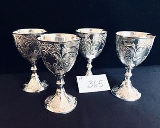 Corbel and Company silver plate goblets circa 1970 Japan 6 inches tall set $60