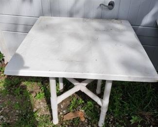 White Outdoor plastic Table with PVC Legs