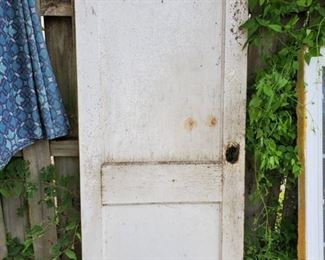 White Aged Door with Blowout and No Handle
