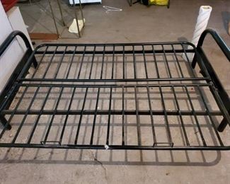 Black Metal Futon Frame with with 2 Seat Cushions