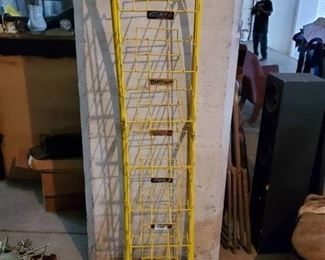 Yellow 8 Tier Metal Retail Rack. with Wheels