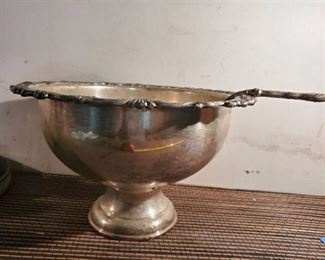 Silver Plated Punch Bowl & Laddle