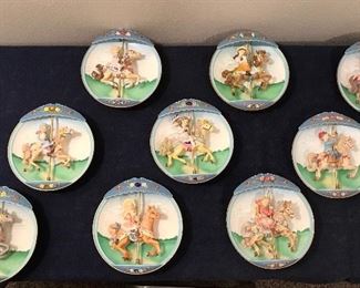 Bradford Exchange 3-D  Animated Musical  Carousel Collector Plates 