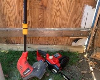 outdoor tools, chain saws, edgers