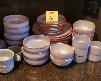 Lot #6 - $200 Dansk Mesa Sky Blue Dinnerware 44 Pieces