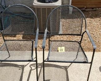 Lot #48 - $15 Metal mesh patio chairs (2)