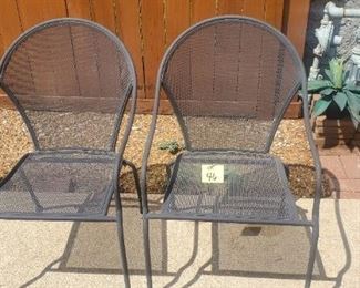 Lot #46 - $15 Metal mesh patio chairs (2)