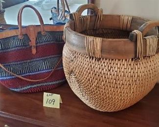 Lot #109 - $20 Large basket & bag (16" tall) 