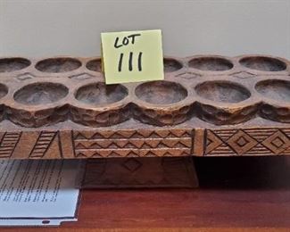 Lot #111 - $100 Hand Carved Haitian Game Board 18" long
