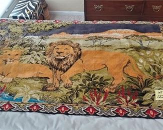 Lot # 122 - $50 Lion tapestry 47 1/2" x 78" 