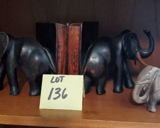 Lot #136 - $10 Elephant bookends 