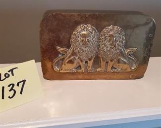 Lot #137 - $8 Brass Lion Tin