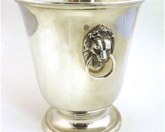 63. Reed and Barton champagne bucket with lions head