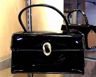 79. Vintage Black Patent Leather Purse