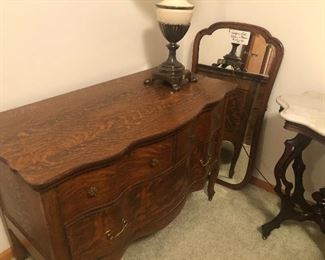 Oak Antique Dresser with Mirror
