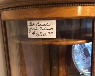 Oak Curved Front Cabinet