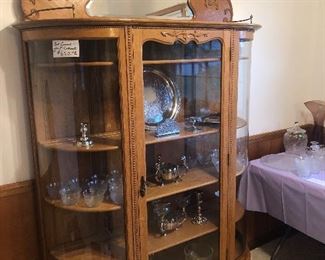 Oak Curved Front Cabinet