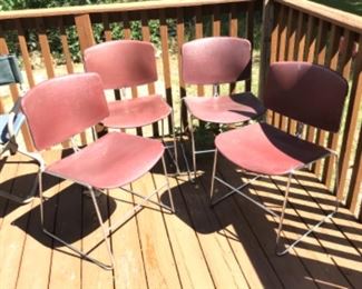Set of 4 Steelcase  Stacking Chairs