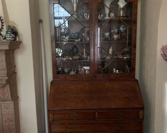 antique, inlaid secretary desk