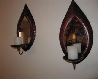 Mirrored candle sconces