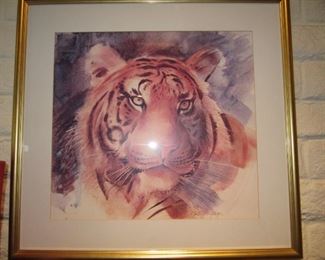 framed Lion print