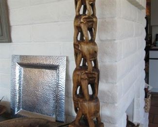 Carved elephant totem