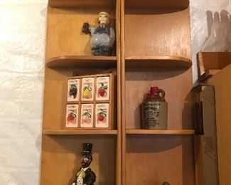 Spice jars on second shelf have sold