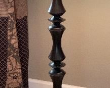 Single Black Wood Floor Lamp 58in H x 15in Diameter