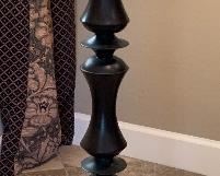 Single Black Wood Floor Lamp 58in H x 15in Diameter