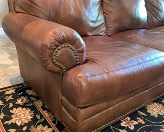 Ashley Furniture Rustic Leather Nailhead Sofa/Couch	34x99x32	HxWxD