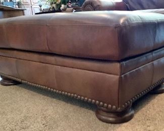 Ashley Furniture Rustic Leather Nailhead S Oversized Chair w/ ottoman	36x52x39in	HxWxD