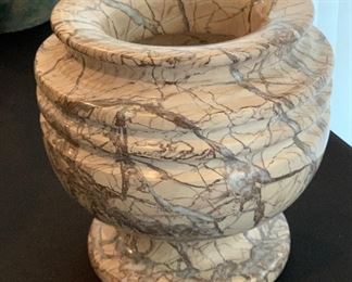 2pc Stone Decor Vase Lot	12in & 6in	