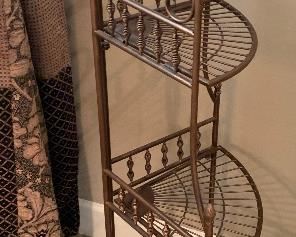 Folding Scroll Metal Corner Shelf 47x11x11in