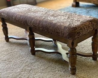 Upholstered Bench with Rustic Finish	19x54x18	HxWxD