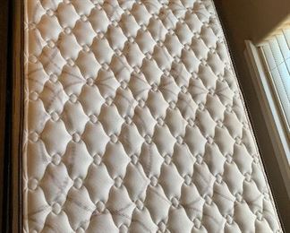 Twin Simmons Mattress with Ashely Furniture Deep Brown Frame #1 49x41x84 HxWxD