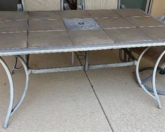 Tiled Patio Table and 6 outdoor Chairs	28x34x64	HxWxD