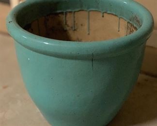 Teal Glazed pot