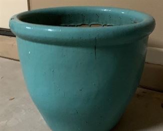 Teal Glazed pot