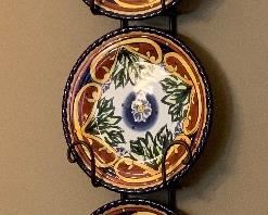 Wrought Iron 3-Plate Hanger w/ Plates 46x11.5x3.5in HxWxD