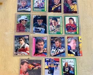 c.1990's, Collection of 15 Autographed NASCAR Drivers' Cards, SOLD AS ONE LOT: Hamilton #43, Shepherd #21, Jarrett #28, Spencer #23, Richard Petty #43, Davis #22, D. Waltrip #17, Stricklin #27, Nemechek #7, Evernham #73, Burton #31, Robert Yates, Bill Elliott #94, W.Burton #31, and Kyle Petty #42.