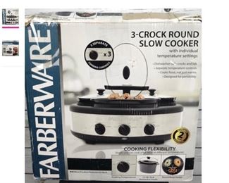 FABRERWARE, 3-Crock Round Slow Cooker