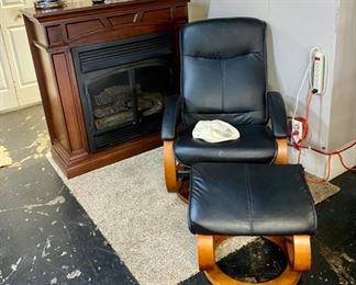 "HOMEDICS COMPANY" Relaxing Chair and Ottoman, plus an Remote Controlled Electric Fireplace/Air Purifier