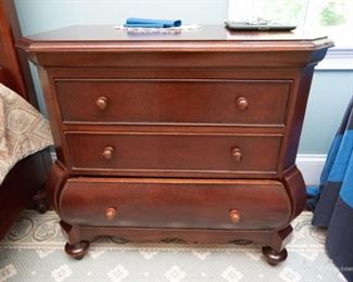 Pair South Cone Mahagony with Leather Inset Panels Nightstands  $250
33.5 x 19 x 31