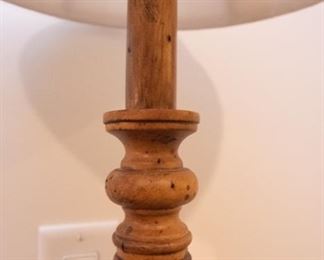 Pair Natural Wood Turned Lamps  $95
36" tall
